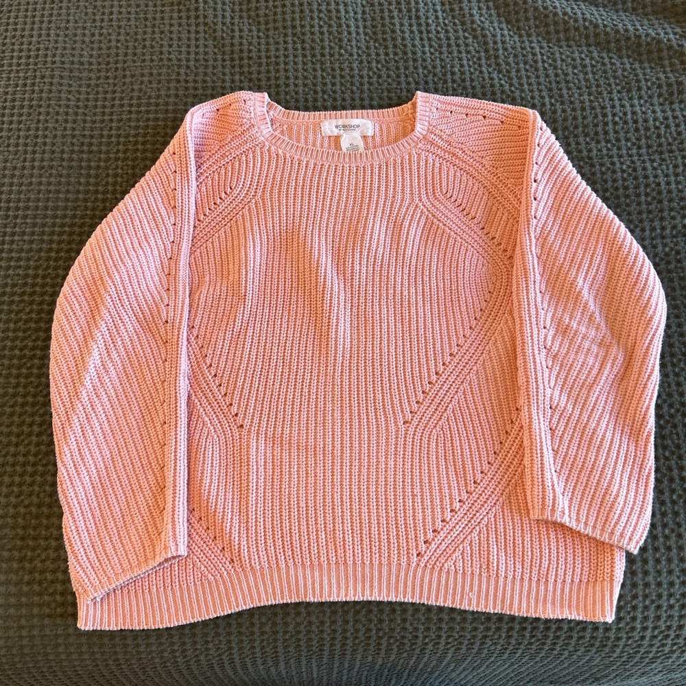 Workshop Republic Clothing Light Pink Crew Neck Sweater
